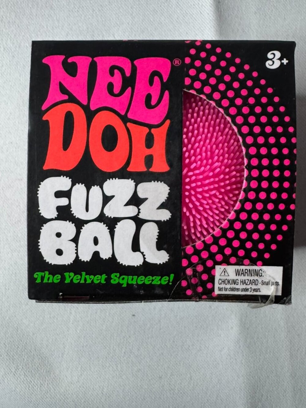 NeeDoh Pink Fuzz Ball Sensory Squeeze Toy 2.25" Tall (1 Fuzz Ball Per Order)